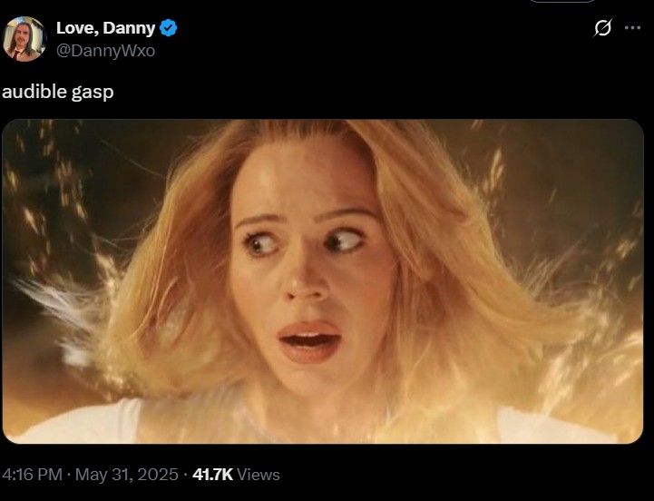 Love, Danny @DannyWxo audible gasp 4:16 PM - May 31, 2025 41.7K Views 0