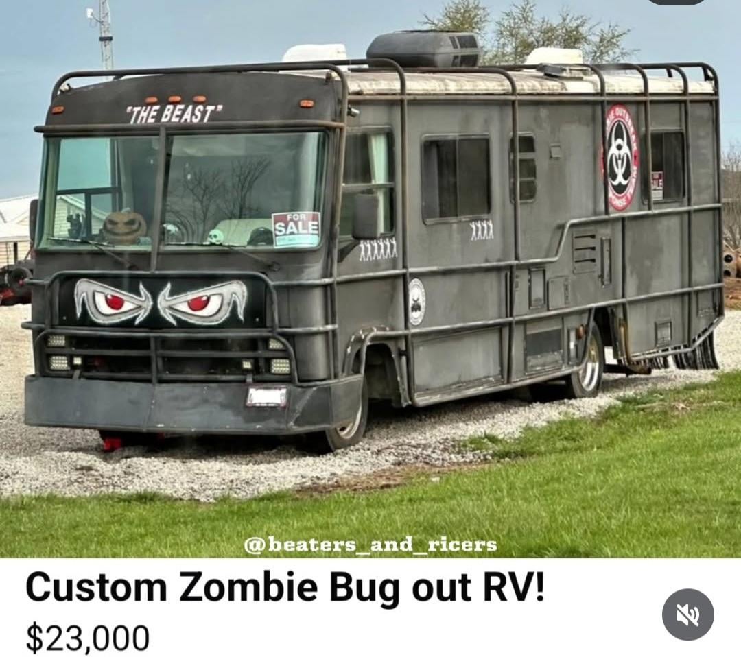 "THE BEAST FOR SALE גגגגגג @beaters_and_ricers Custom Zombie Bug out RV! $23,000 THI 乳