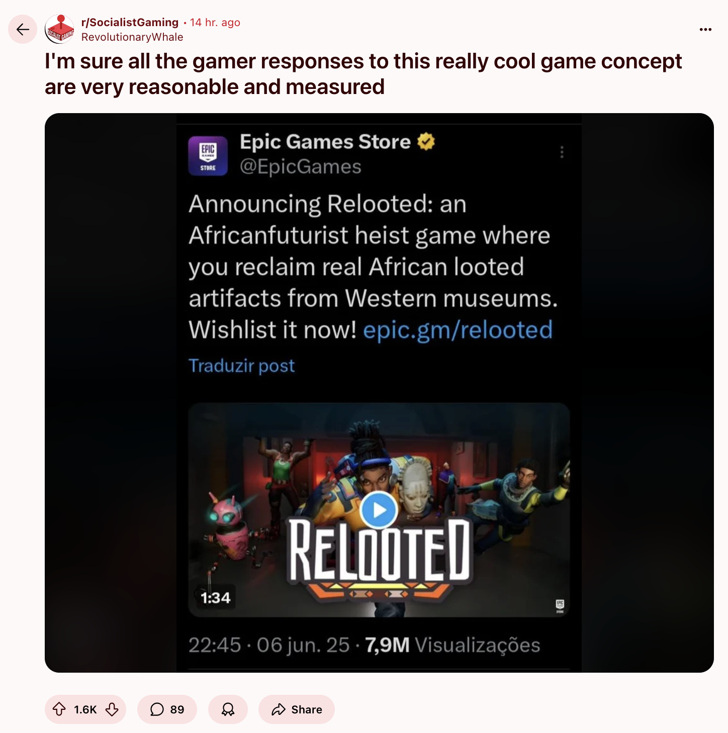 June 8th, 2025 post on /r/SocialistGaming | Know Your Meme