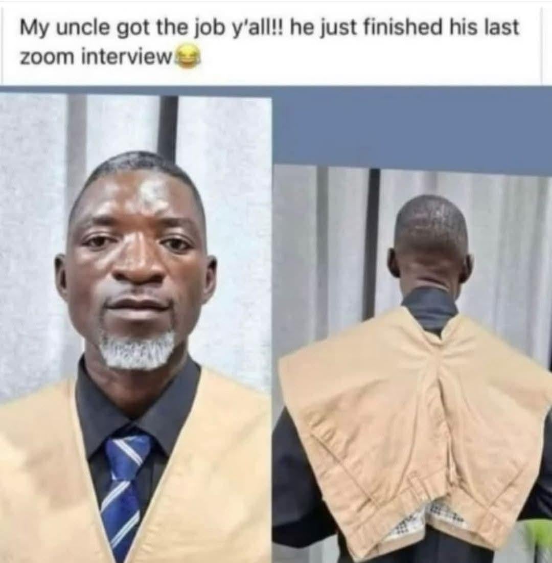 My uncle got the job y'all!! he just finished his last zoom interview