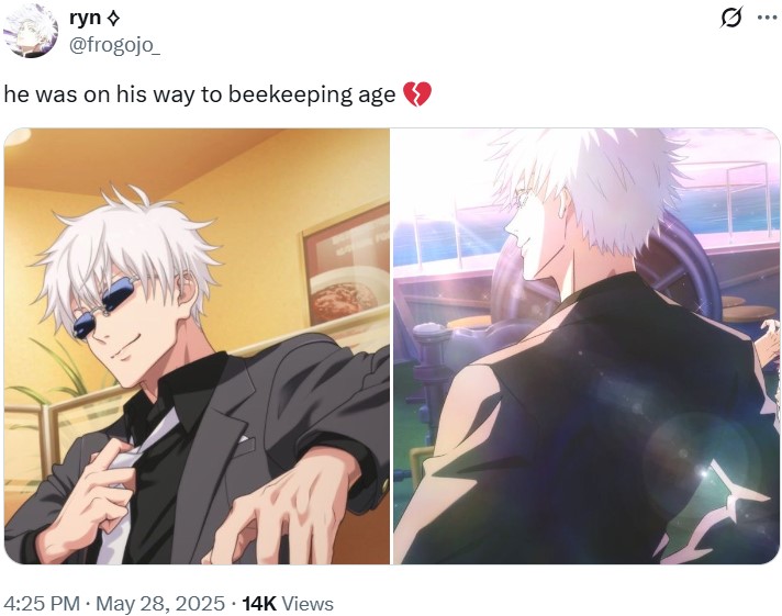 A tweet reading, "he was on his way to beekeeping age 💔." This is a reference to "Rick and Morty."