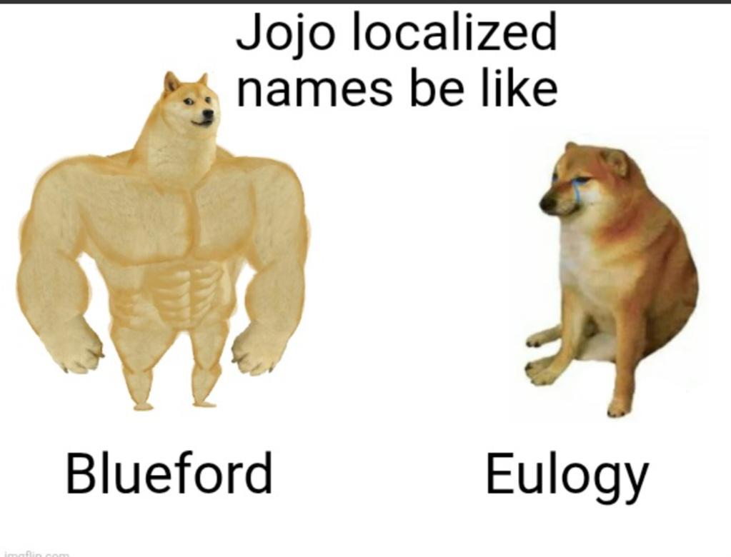 Jojo localized names be like Blueford Eulogy