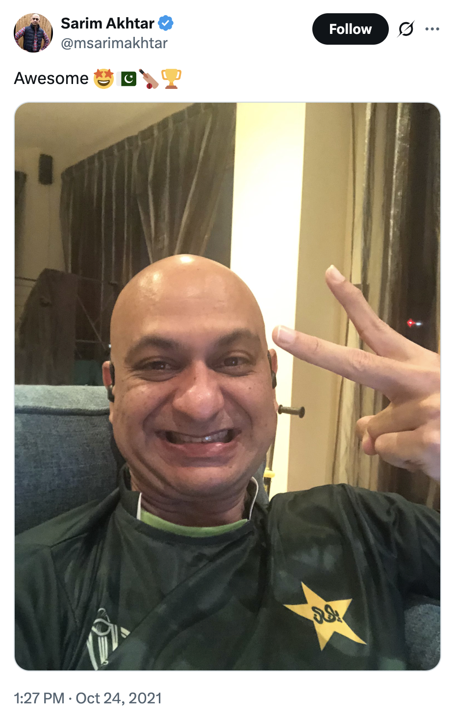 Sarim Akhtar @msarimakhtar Awesome 1:27 PM Oct 24, 2021 Follow ..