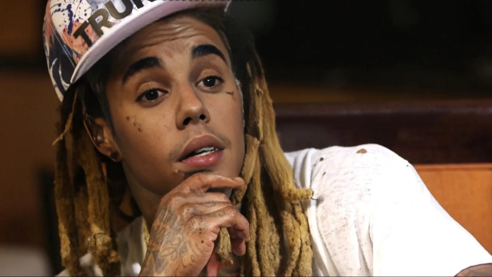 A meme mashing up Justin Bieber and Lil Wayne's faces. This is a reference to Lilbieber.