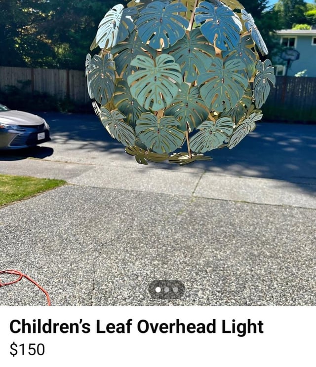 Children's Leaf Overhead Light $150