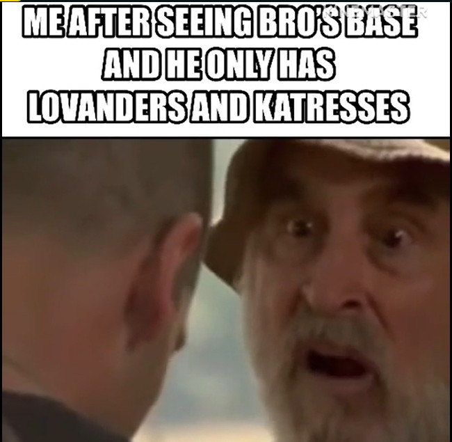 ME AFTER SEEING BRO'S BASE AND HE ONLY HAS LOVANDERS AND KATRESSES