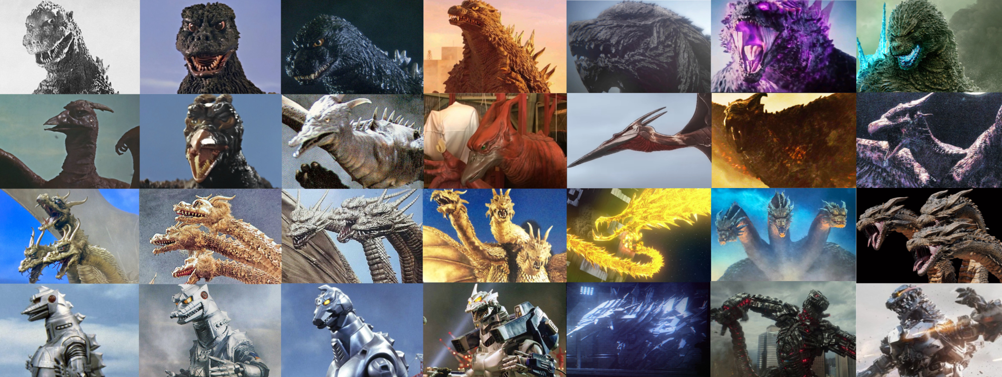 Evolution of Godzilla, rodan, and King ghidorah