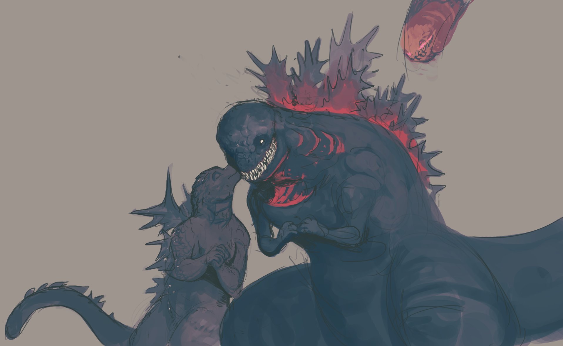 Godzilla kisses