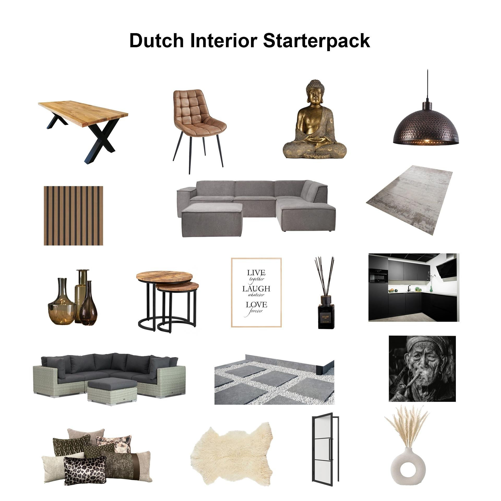 x Dutch Interior Starterpack LIVE together LAUGH whatever LOVE Forever GALLERY D