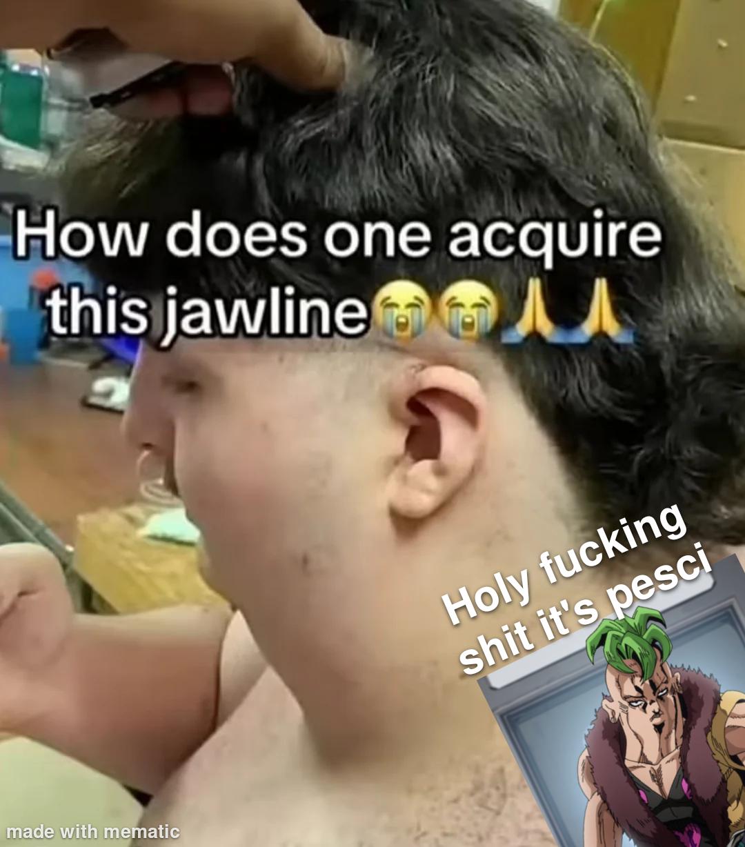 How does one acquire this jawline u 人 made with mematic Holy f------ s--- it's pesci