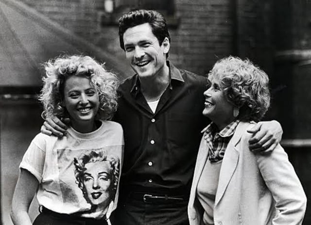 Michael Madsen with his sister and mother, 1986
