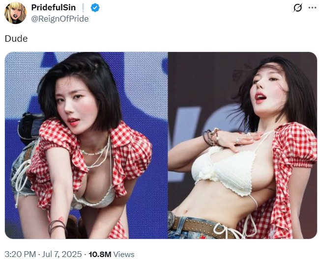 Dude PridefulSin @ReignOfPride 3:20 PM - Jul 7, 2025 -10.8M Views