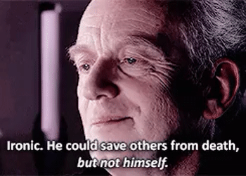 Ironic. He could save others from death, but not himself.