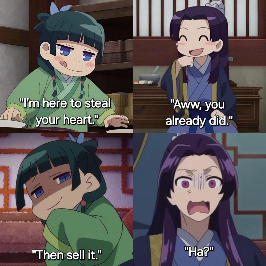 味 "I'm here to steal your heart." "Aww, you already did." "Then sell it." "Ha?"