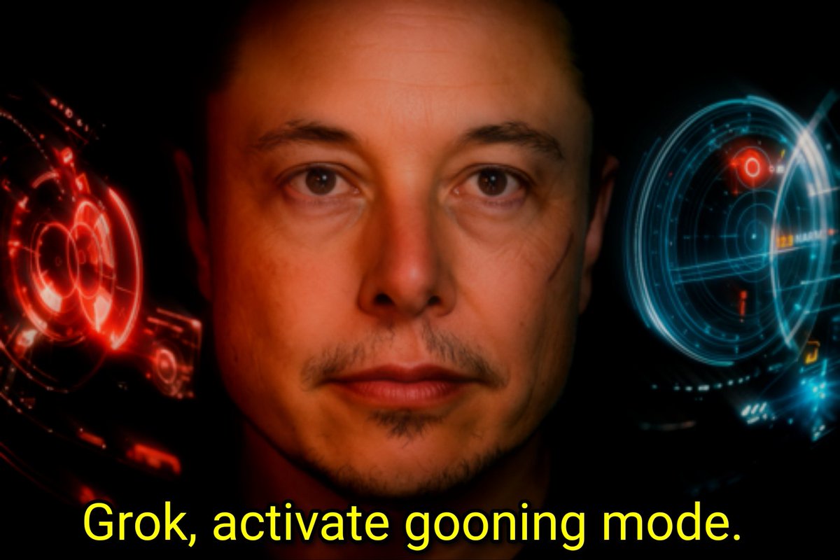 X user @alpaysh posted a "Jarvis Commands":https://knowyourmeme.com/memes/jarvis-commands meme featuring Elon Musk, writing, "Grok, activate gooning mode." The post gathered over 3,000 likes in a day.
