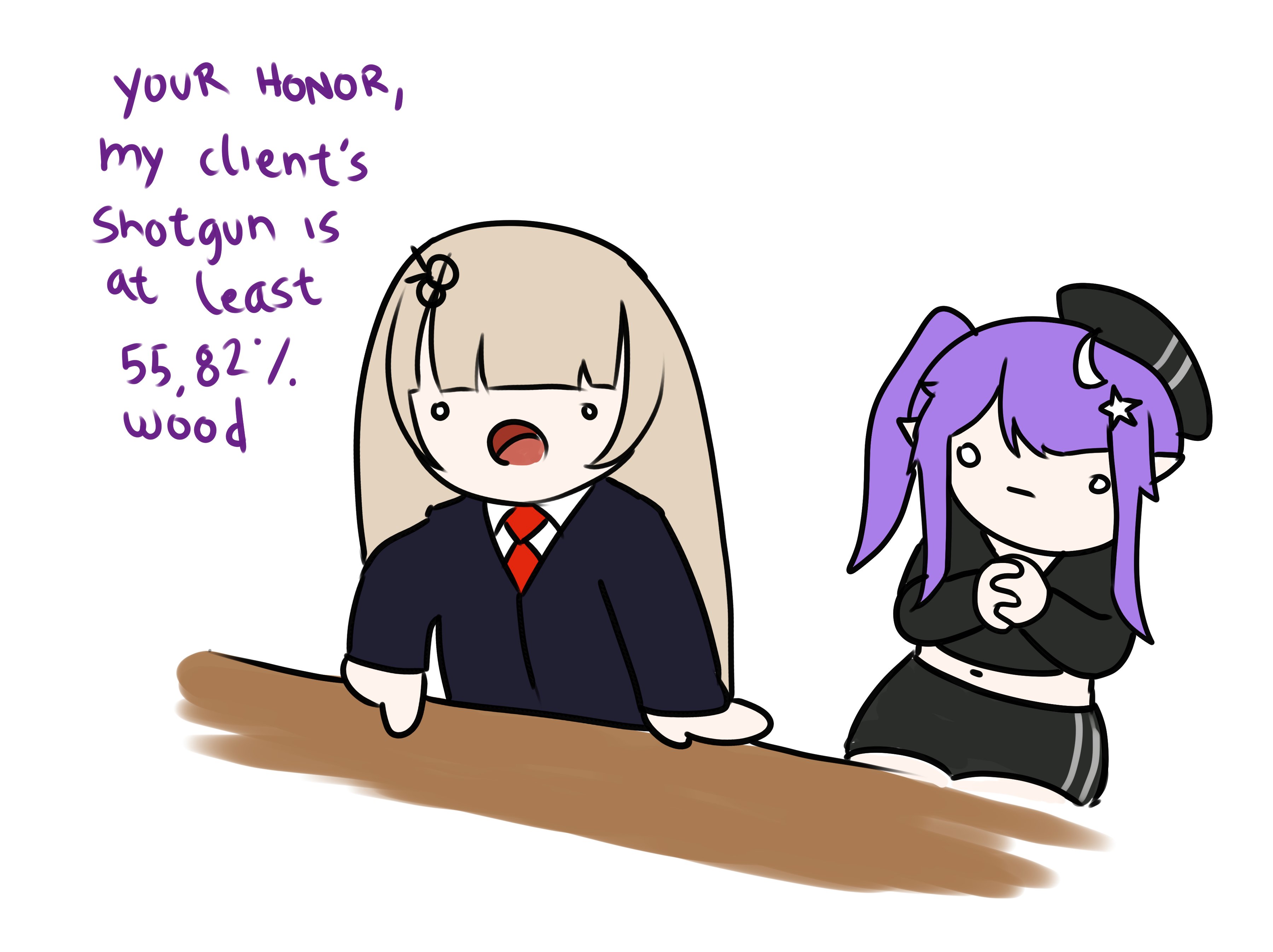 YOUR HONOR, my client's Shotgun is at least 55,82% wood