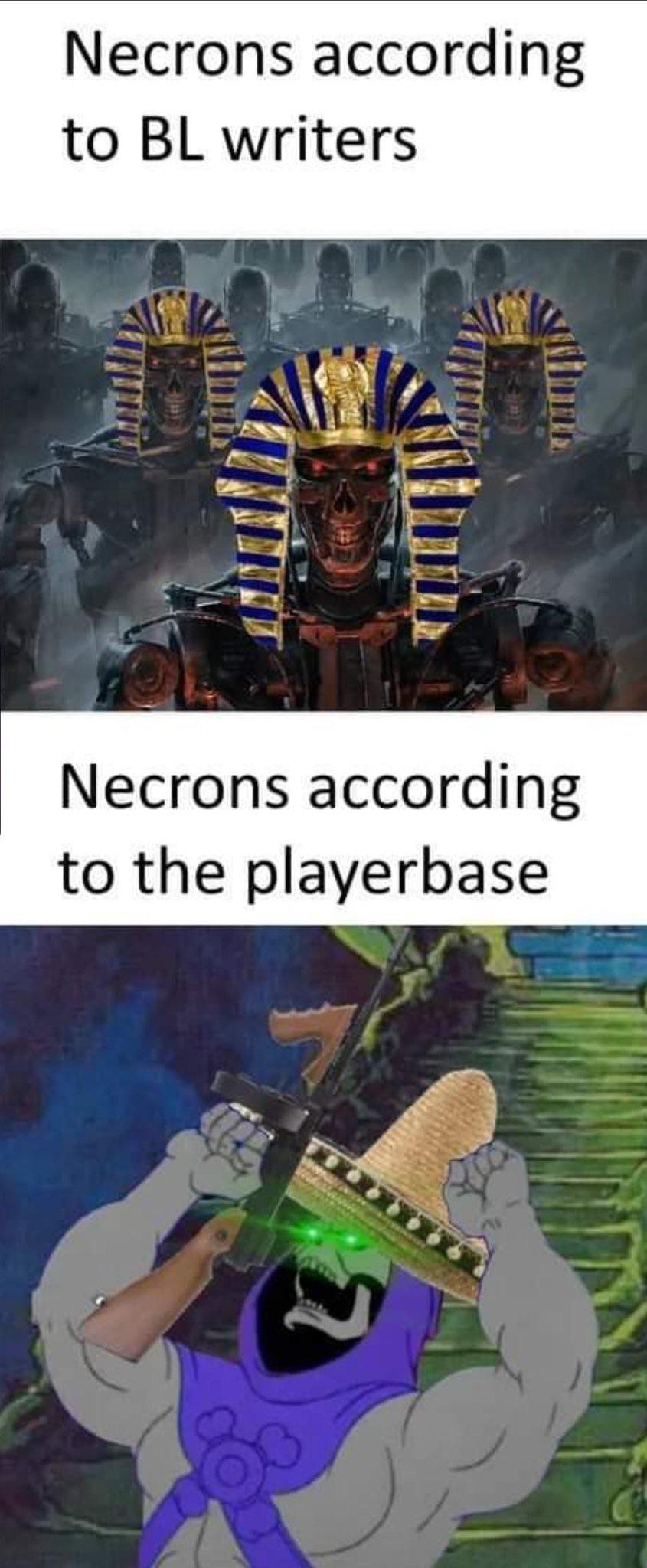 Necrons according to BL writers Necrons according to the playerbase ה: