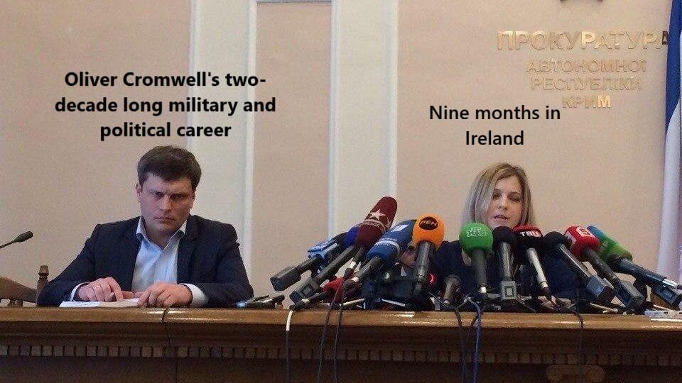 Oliver Cromwell's two- decade long military and political career ПРОКУРАТУРА ABTOHONIHOT PECTVENIKA KPMM Nine months in Ireland