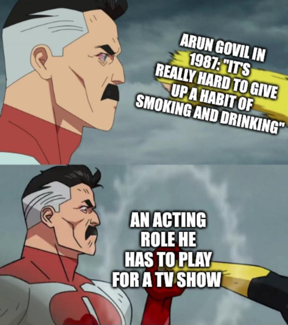 ARUN GOVIL IN 1987: "IT'S REALLY HARD TO GIVE UP A HABIT OF SMOKING AND DRINKING" AN ACTING ROLE HE HAS TO PLAY FOR A TV SHOW