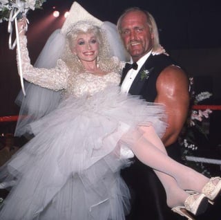 Hulk Hogan 'marrying' Dolly Parton, 1987