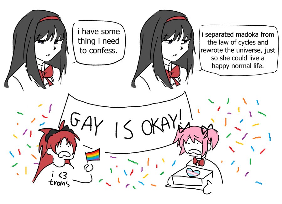 i separated madoka from the law of cycles and rewrote the universe, just so she could live a happy normal life.