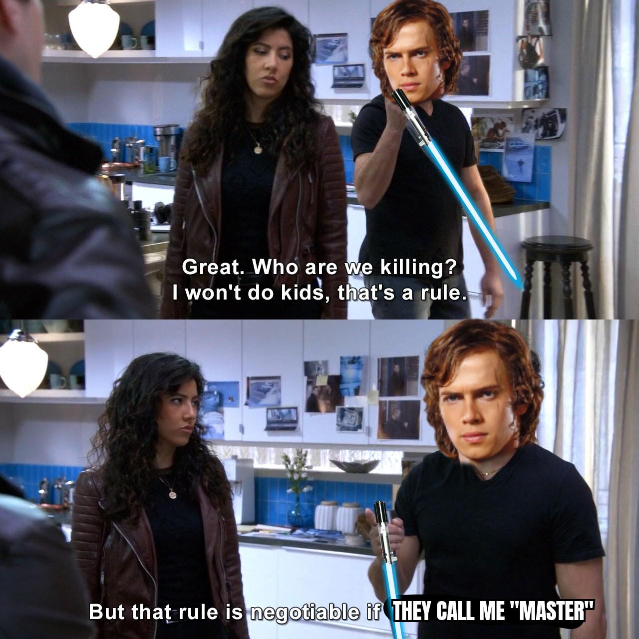 Great. Who are we killing? I won't do kids, that's a rule. But that rule is negotiable if THEY CALL ME "MASTER"
