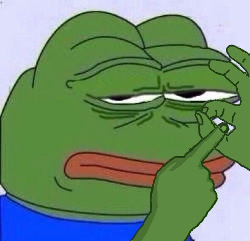 Pepe disappointed finger in circle