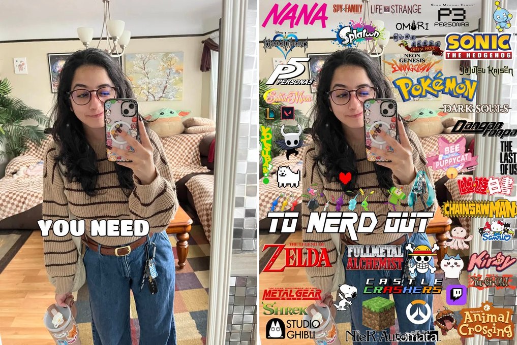 NANA FR PERSONAS Sudor Mount YOU NEED SPY FAMILY LIFE STRANGE Splaten S M Temper P3 OMARI PERSONA3 NEON GENESIS ANGELON SONIC THE HEDGEHOG JUJUTSU KAISEN POKEMOY TO NERD OUT THE DIGEND OF ELDA METAL GEAR SHREK FULLMETAL ALCHEMIST DARK SOULS Dangampa BEE PUPPYCAT CASTLE CRASHERS THE LAST OF US 遊書 CHAINSAW MAN Kirby DYLCHOLY STUDIO GHIBLI NieR Automata Animal Crossing