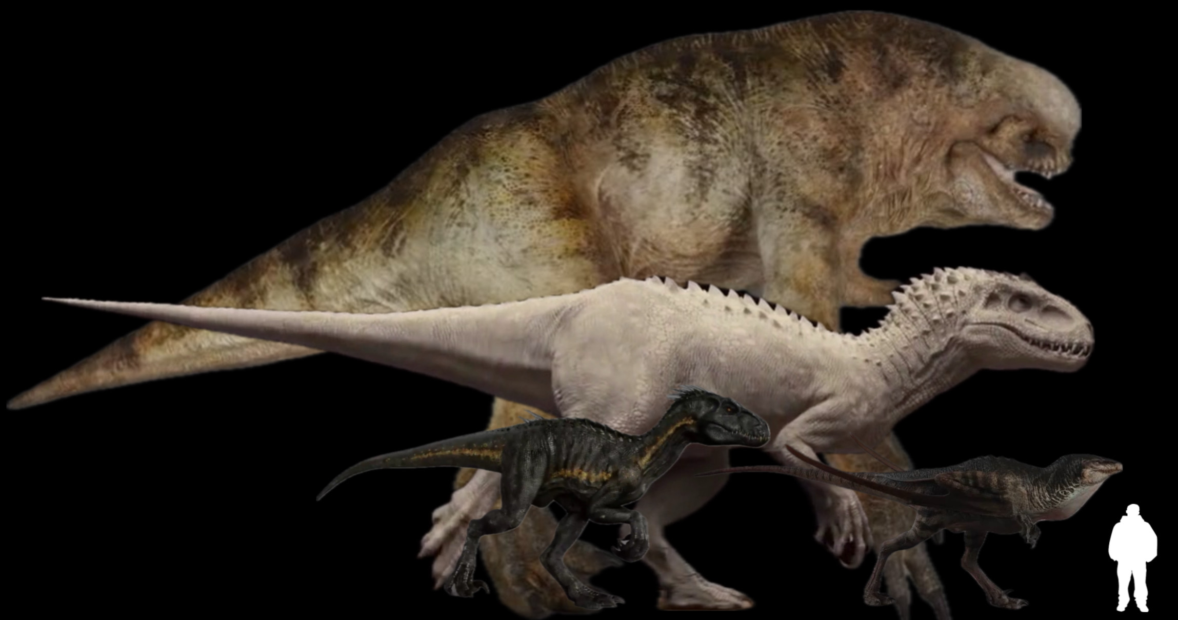 Jurassic world hybrids size comparison