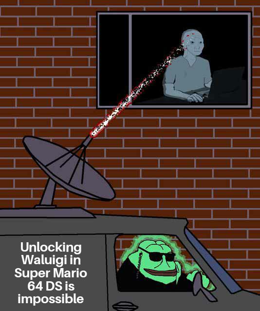 Unlocking Waluigi in Super Mario 64 DS is impossible