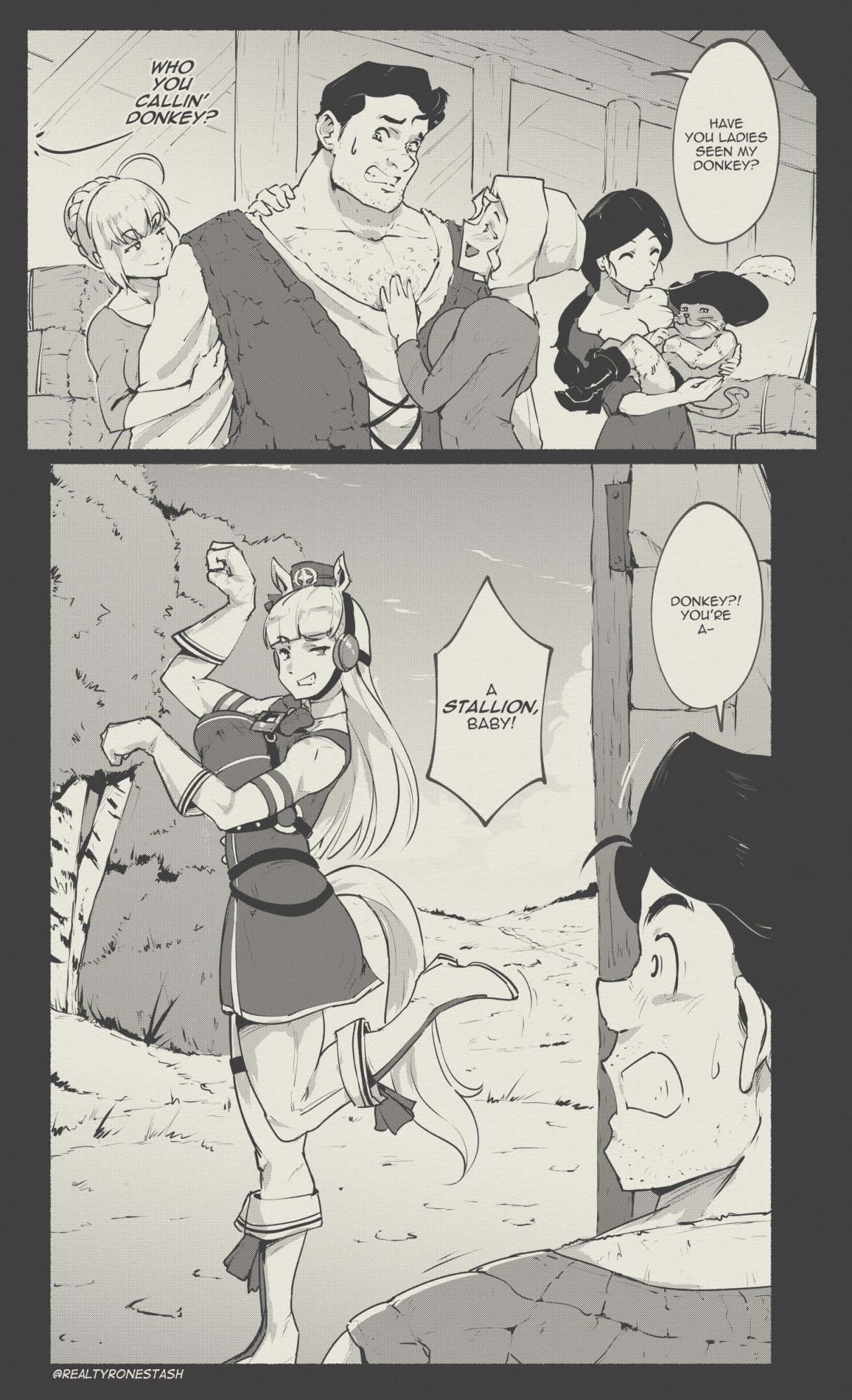 WHO YOU CALLIN' DONKEY? HAVE YOU LADIES SEEN MY DONKEY? @REALTYRONESTASH A STALLION, BABY! DONKEY?! YOU'RE A-