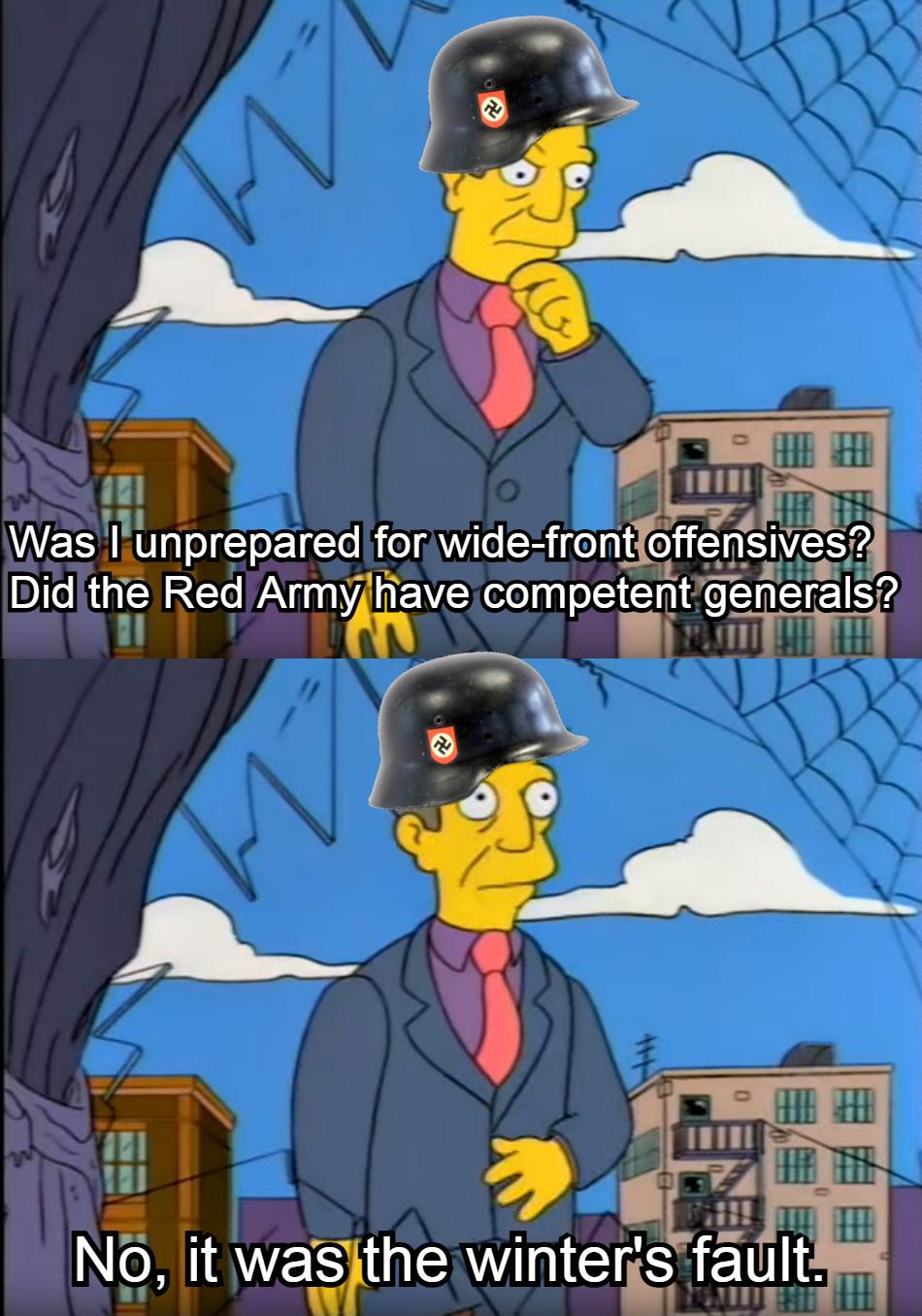 на Was I unprepared for wide-front offensives? Did the Red Army have competent generals? н No, it was the winter's fault.