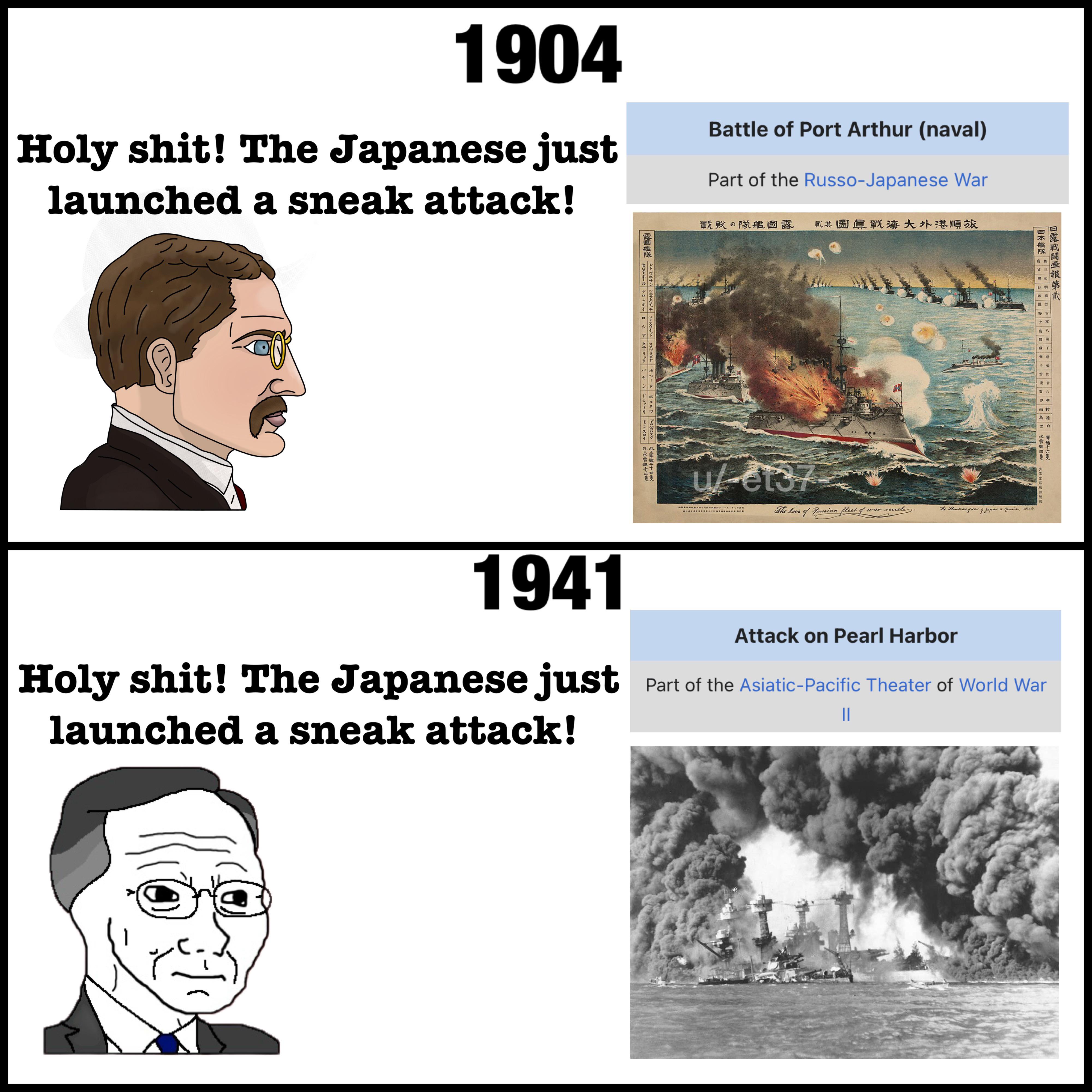1904 H--------! The Japanese just launched a sneak attack! پر Battle of Port Arthur (naval) Part of the Russo-Japanese War 日露戦闘画報第貳 日本增隊 三月 岛景 签三 酒初 日朝 碰 笠 野吉 士富 13 A 17 点干 聲 Jugo *# 零八 汐渊 兩村 烏速 蛋白 戦隊艦画露 凱其国眞戰海大外港順旅 w-e137 The love of Russian fleet of war vessels. The illustras of war z Japan & Junie, dite 露園艦隊 セストポール クロンホイヤ レトウキサン ツエサレウイッチ ベレスウイット オスウラビヤ ボベータ ポルタワ ペトロウロスク 外三軍艦二十四隻 軍靠十六隻 水雷艇四隻 青喜堂石版部裝版 1941 Attack on Pearl Harbor H--------! The Japanese just Part of the Asiatic-Pacific Theater of World War || launched a sneak attack!