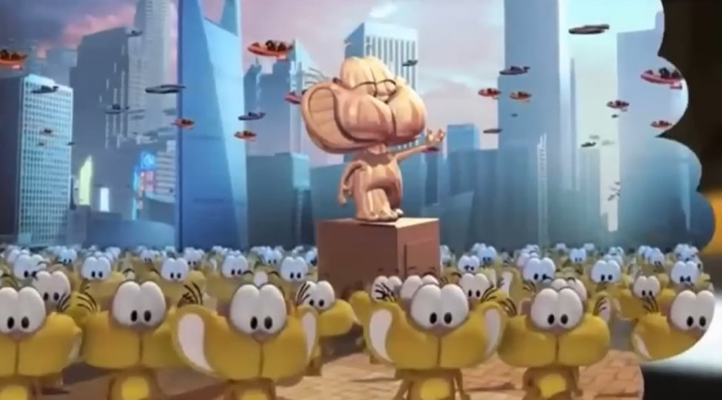 Gaturro statue on the movie