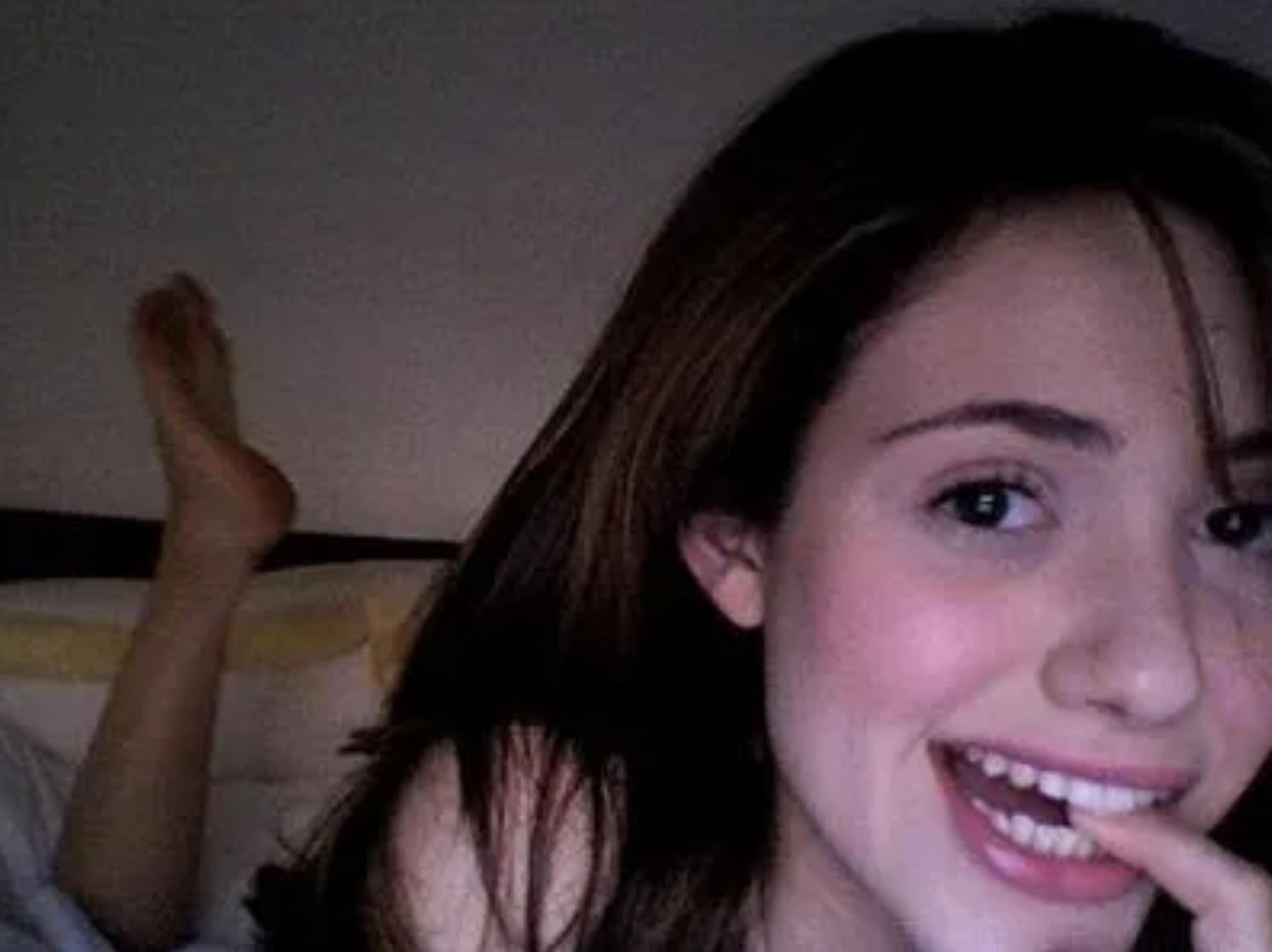 A photo of _Shameless_ actress Emmy Rossum biting her finger, which became a popular "reaction image":https://knowyourmeme.com/memes/reaction-images on "TikTok":https://knowyourmeme.com/memes/sites/tiktok in 2025.