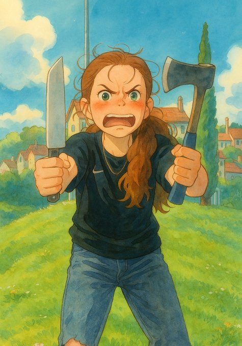 Studio Ghibli Axe and Knife Girl