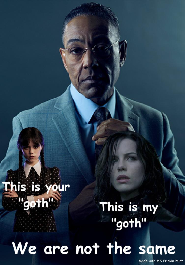 This is your goth" This is my "goth" We are not the same Made with MS Frickin Paint