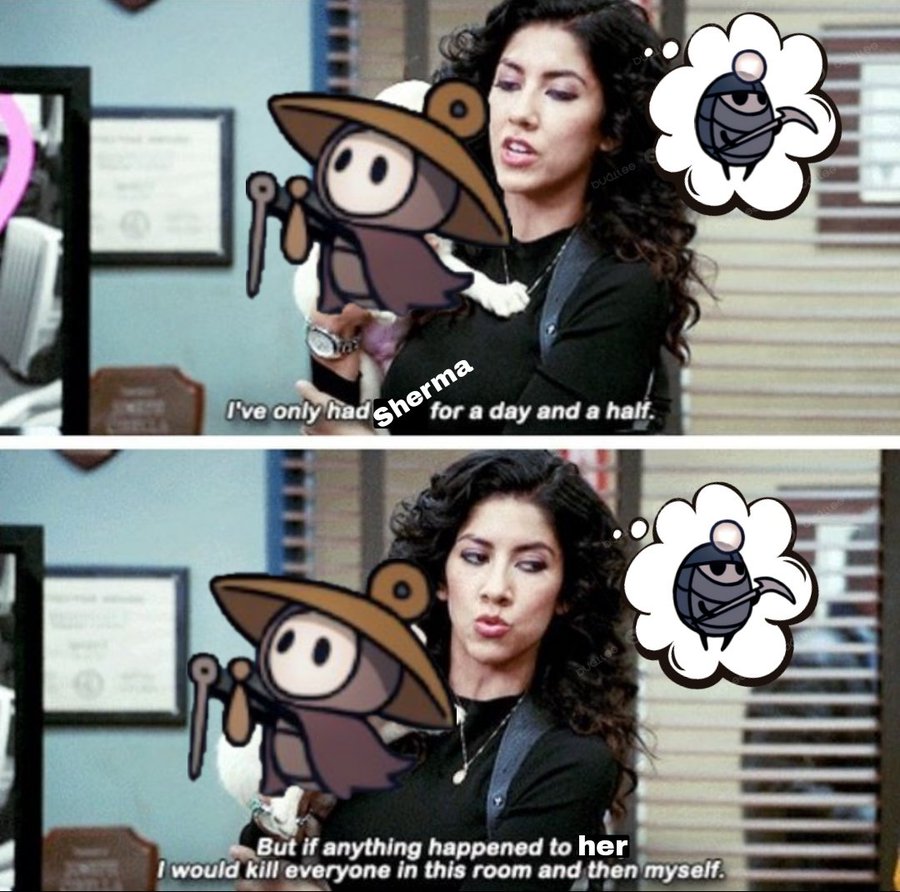 Sherma I've only had e for a day and a half. But if anything happened to her I would kill everyone in this room and then myself.