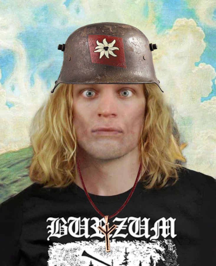 A "race-swapped":https://knowyourmeme.com/memes/race-swapping edit of FBI Director Kash Patel, showing him as a white man with blonde hair and blue eyes.