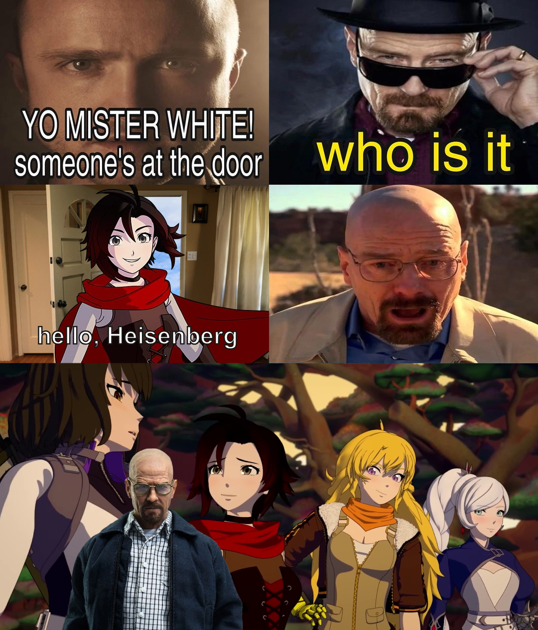 YO MISTER WHITE! someone's at the door who is it hello, Heisenberg