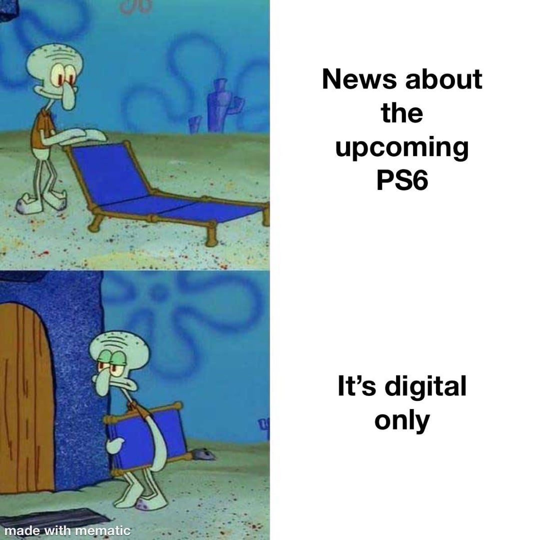 made with mematic S News about the upcoming PS6 It's digital only
