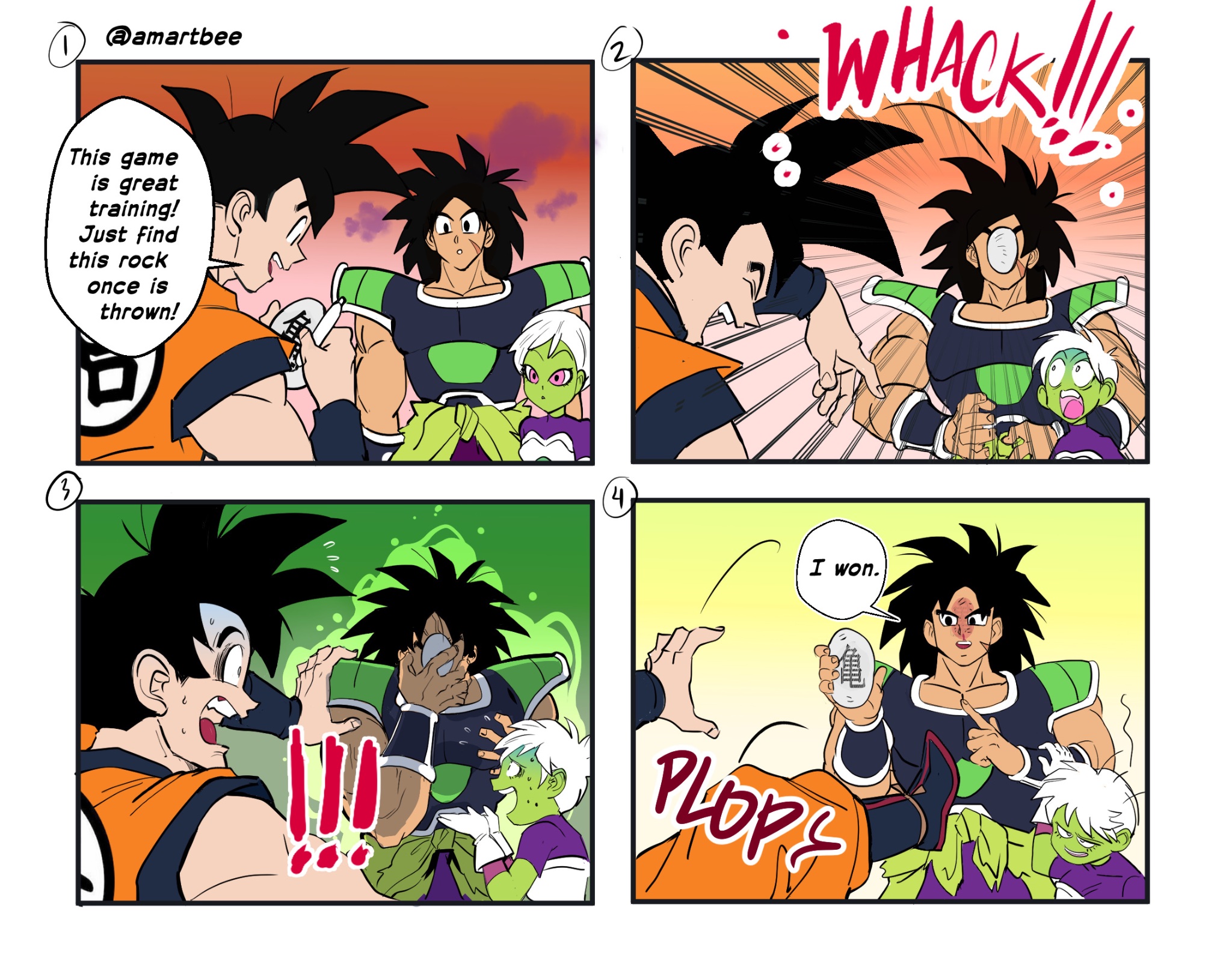 @amartbee WHACK!! This game is great training! Just find this rock once is thrown! 3 (4) I won. PLOPE