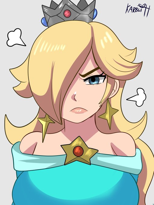 A redraw of angry Rosalina. Art was shared by X user @Karbuitt