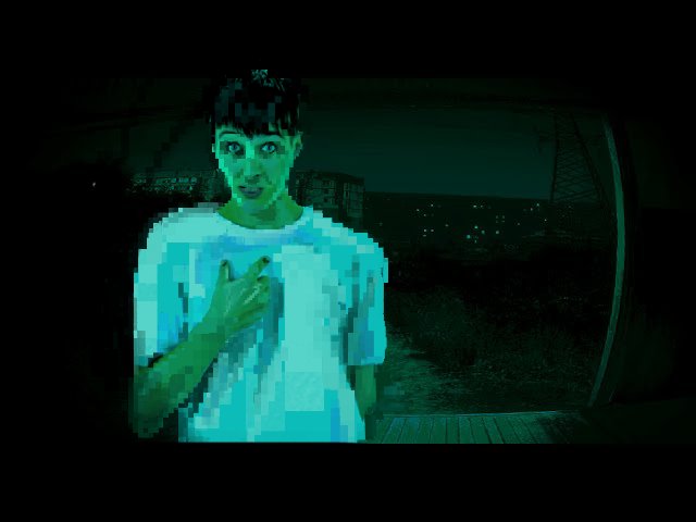 X user @satanae_sol posted fanart featuring the "Guy Pointing at Himself":https://knowyourmeme.com/memes/guy-pointing-at-himself drawn in the artstyle of the game _No I'm Not A Human_. The post gathered over 100,000 likes in two days.