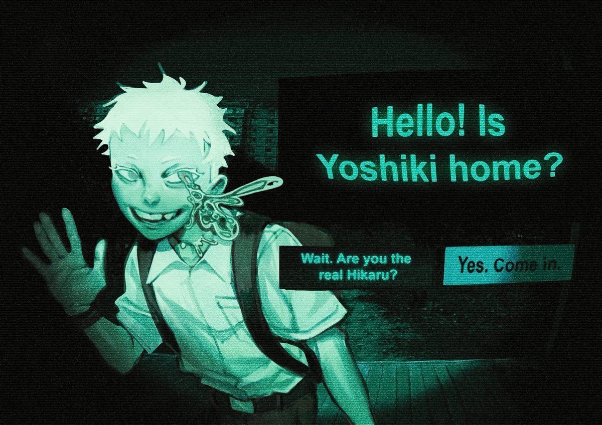 X user @_crimsss_ posted fan art combining _No I'm Not A Human_ and _The Summer Hikaru Died_, gathering over 40,000 likes in ten days. 