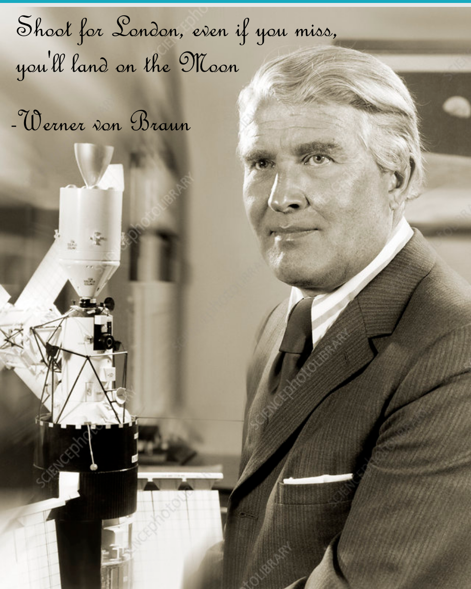 SCIENCEPH Shoot for London pho you'll land on the Moon -Werner von Braun if you miss, photoLIBRARY NCEphoto SCIENCEPHOLOLIBRARY TOLIBRARY DENCE