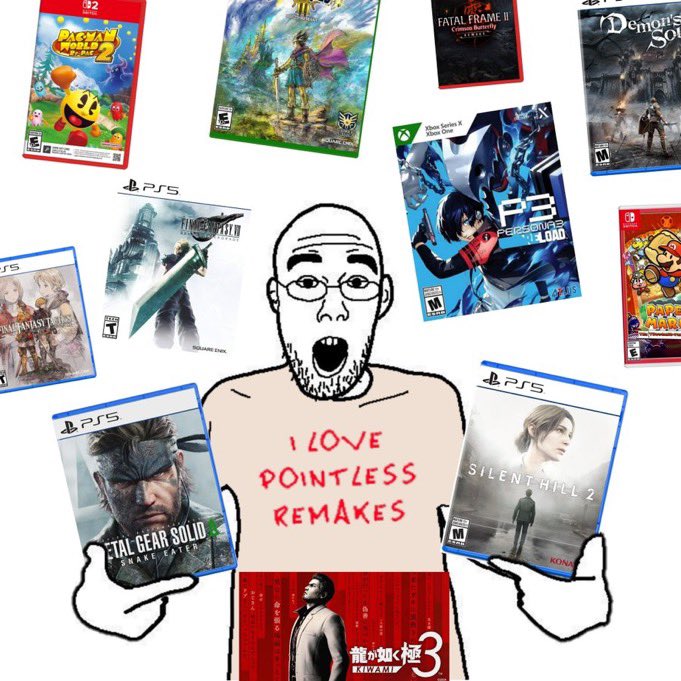 NAL FANTASY T 2 PACMA WORLD BPS5 PSS ETAL GEAR SOLID SNAKE EATER I LOVE POINTLESS REMAKES 龍が如く極 IAME FATAL FRAME I Crimon Butterfly Xbox Series X Xbox One Demon's SOL P3 PERSONAB RELOAD M BPSS SILENT HILL 2 KONA PAP