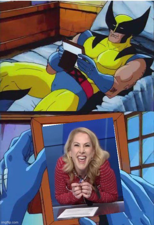 A "Wolverine crush":https://knowyourmeme.com/memes/wolverine-crush meme. The meme is about Ana Kasparian.