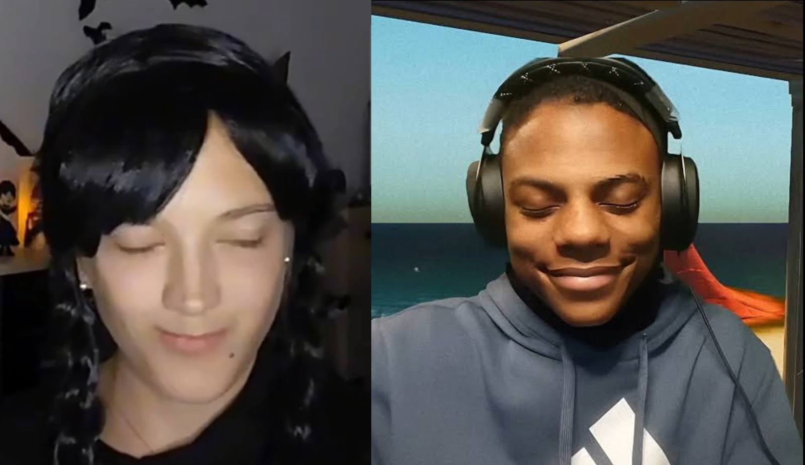 A "meme":https://knowyourmeme.com/memes/memes comparing Mercredi Addams from the Doro Party À Châtelet "viral video":https://knowyourmeme.com/memes/viral-videos to the "IShowSpeed Smiling Trying Not to Laugh":https://knowyourmeme.com/memes/ishowspeed-smiling-trying-not-to-laugh meme.