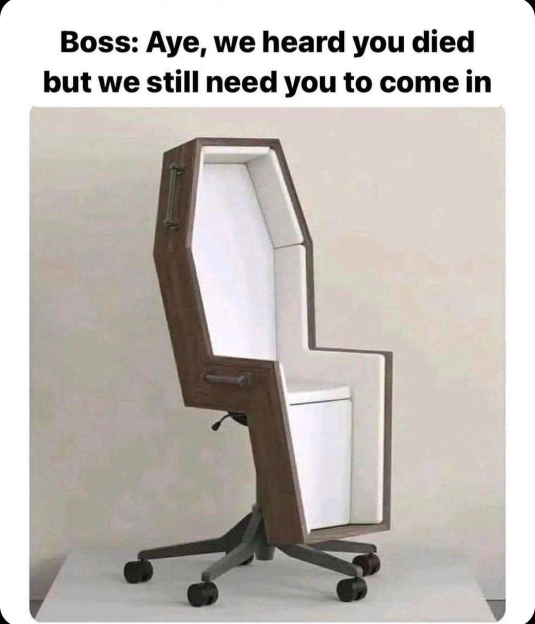 Boss: Aye, we heard you died but we still need you to come in